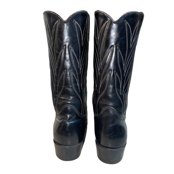 Biltrite Men\'s Leather Cowboy Boots Black Size 12 D Comb Last Hush Heels main image 4